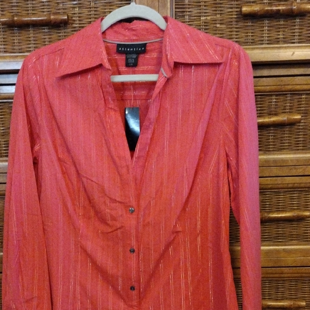 Red Button-Up Shirt by AB Studio